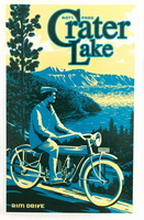   Sticker Crater Lake Retro Motorcycle